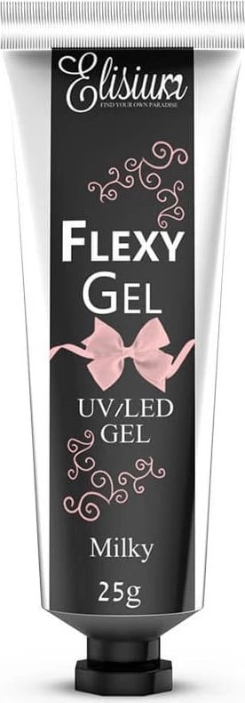Xhel për zgjatje thonjsh Elisium Flexy Gel Milky 25g