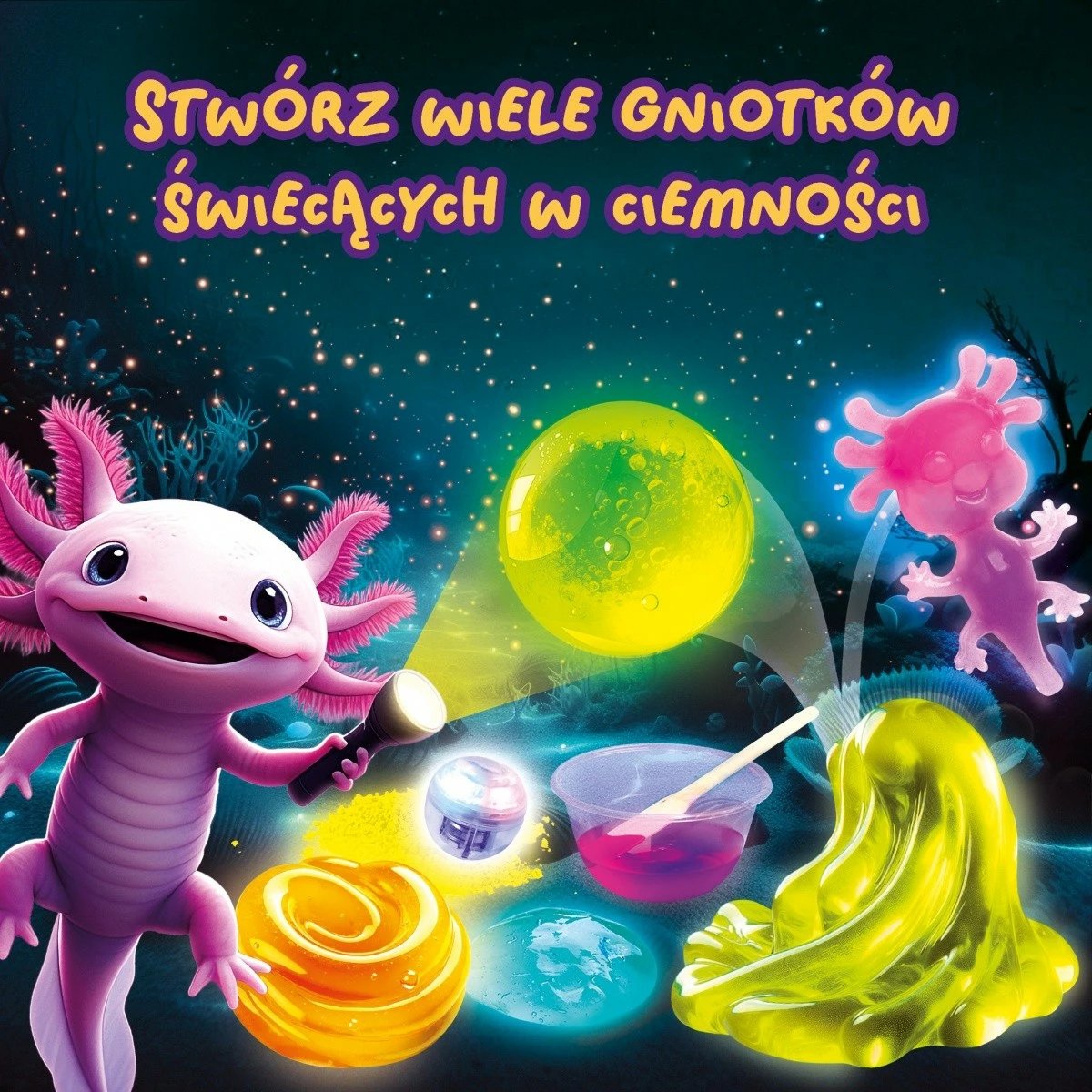 Set shkencor Lisciani Slumi Science, Glowing Putty in the Dark, shumëngjyrësh