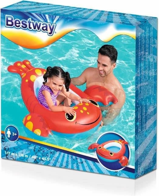 varkë e fryrë për fëmijë, Bestway, Krab 117x116 cm, e kuqe