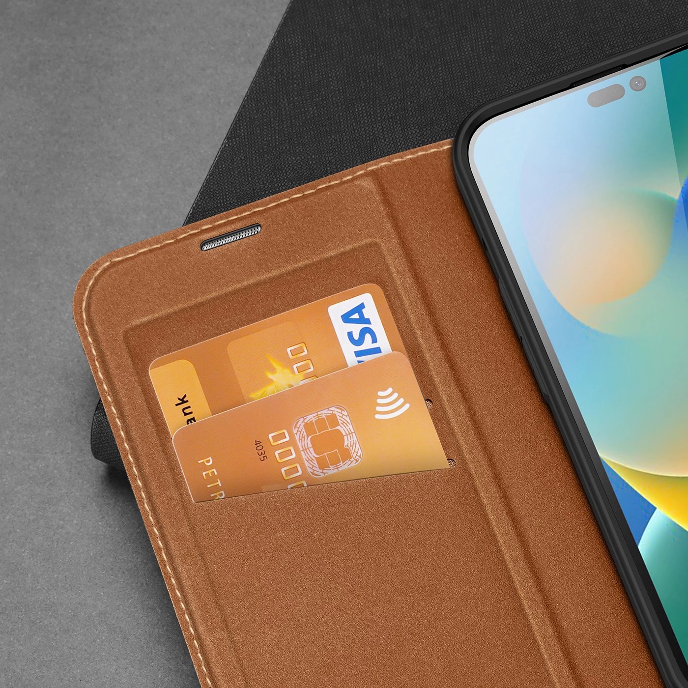 Mbështjellës Dux Ducis Skin X2 për iPhone 14 Pro Max, me kapak magnetik, kafe Mbështjellës Dux Ducis Skin X2 për iPhone 14 Pro Max, me kapak magnetik, kafe