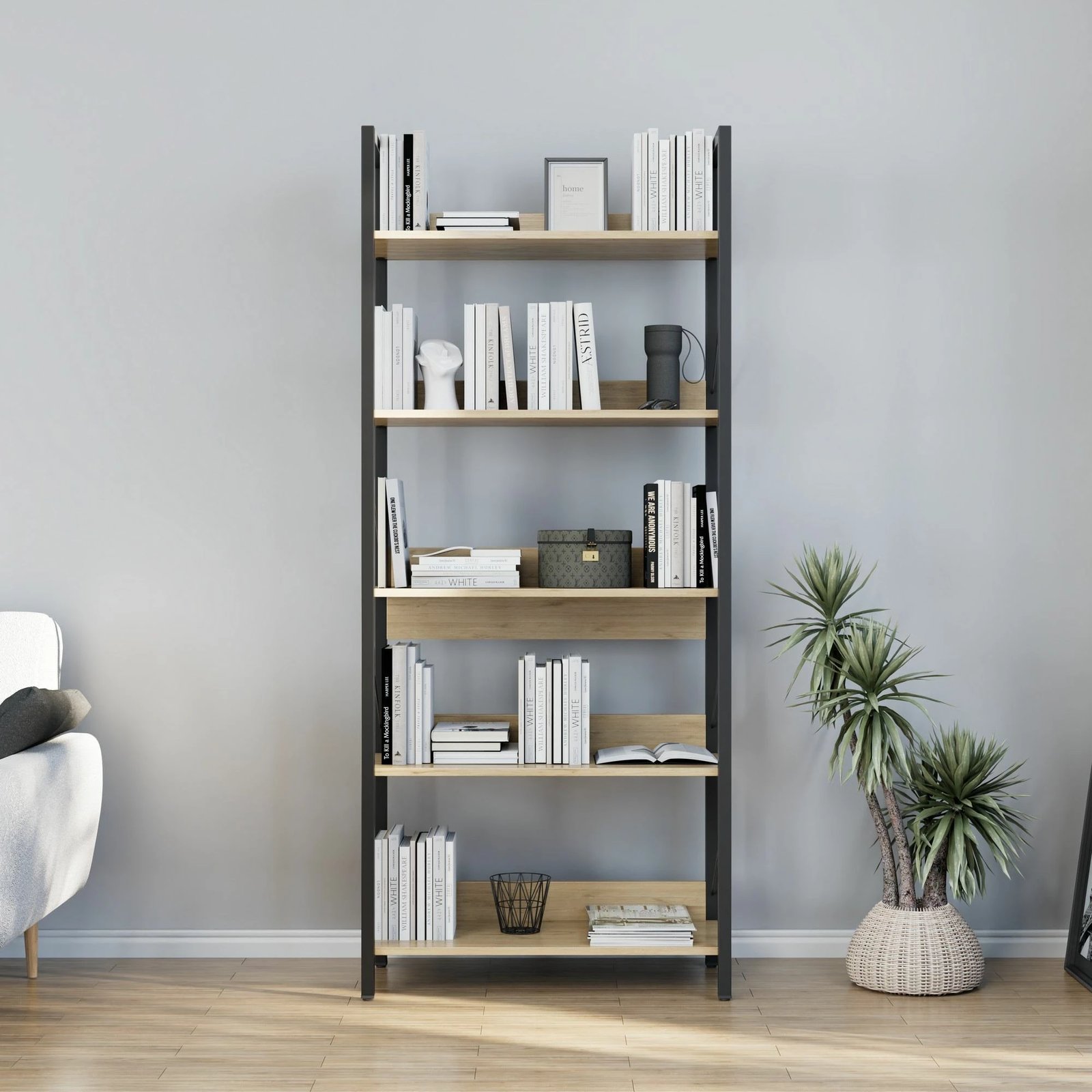 Raft librash Hanah Home, Ktp-850-Ff-1, ngjyrë lisi