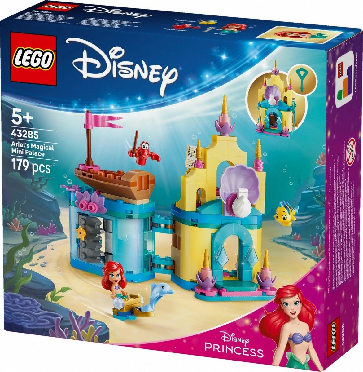 Set LEGO Disney Princess 43285 pallat mini magjik i Ariel, 179 pjesë, 5+