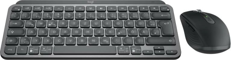 Set tastierë kompakte dhe maus Logitech MX Keys Mini Combo 920-011054 wireless Bluetooth Logi Bolt, me ndriçim, gri