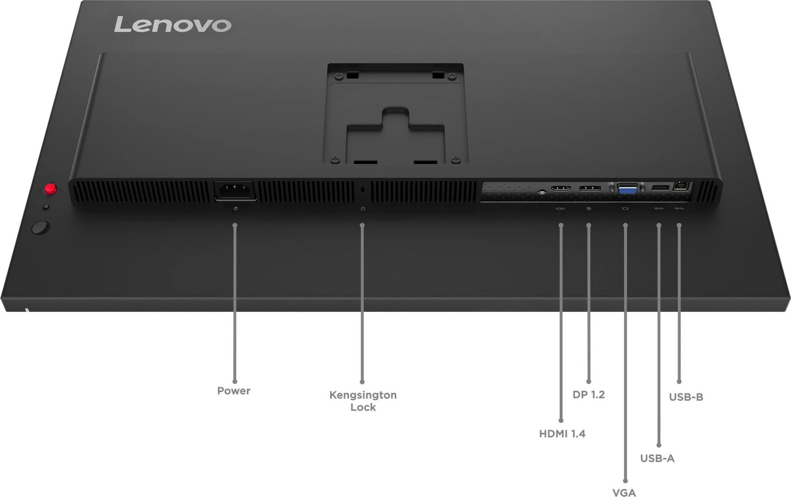 Monitor Lenovo ThinkVision T27-40, 27 inç, IPS, Full HD, HDMI, DisplayPort, USB Hub, Eclipse Black