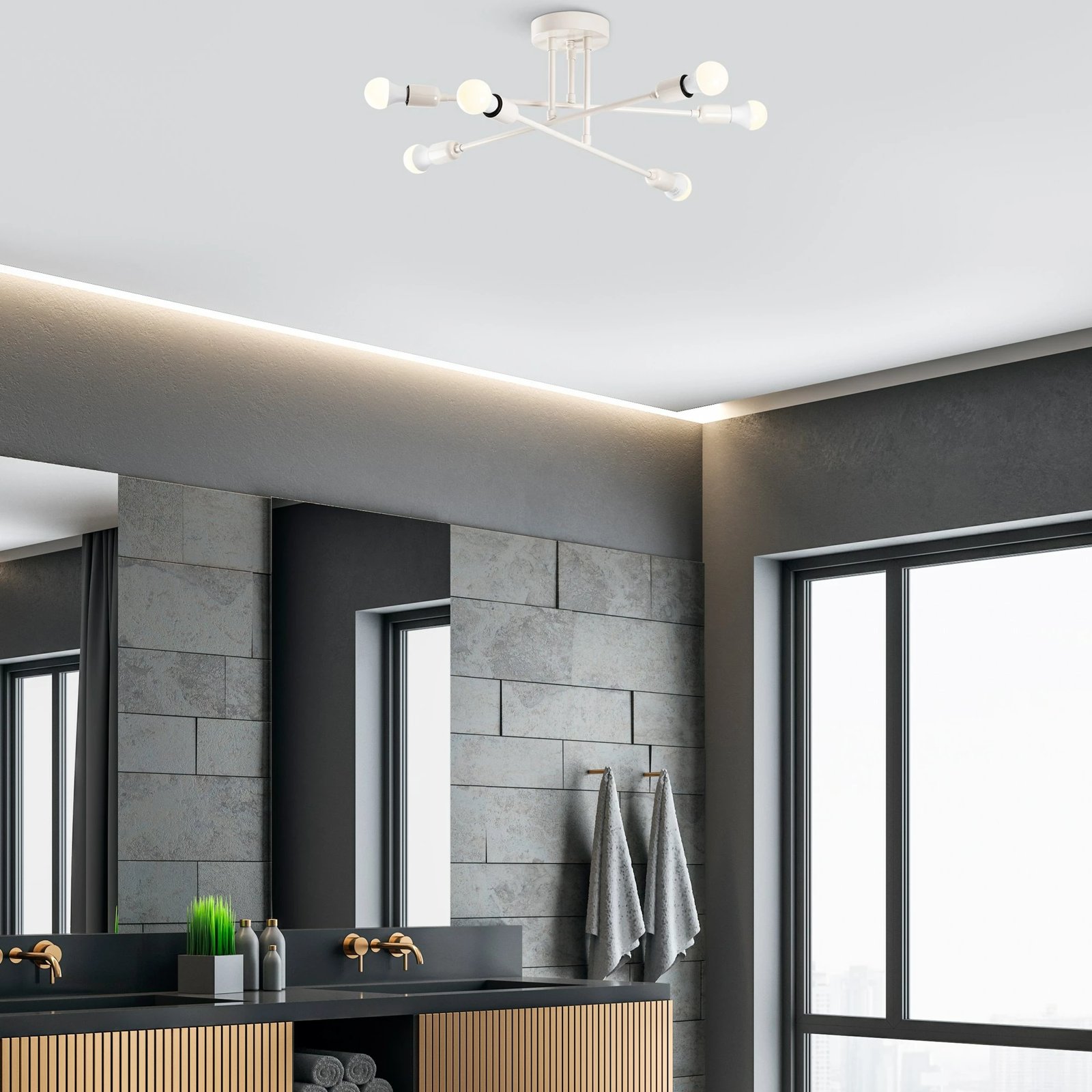 Llambë tavani Opviq, model Flower, krem, 177-AV