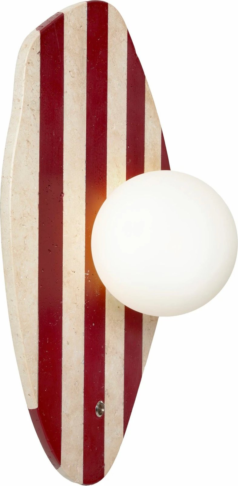 Llambë muri Opviq, Push, trup travertini, kapak qelqi, bezhë, e bardhë, e kuqe