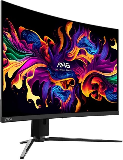 Monitor, MSI MAG 321CUP QD-OLED, 31.5", 4K UHD, 165Hz, QD‑OLED, i lakuar 1700R, 0.03ms, USB‑C/HDMI 2.1/DP, e zezë