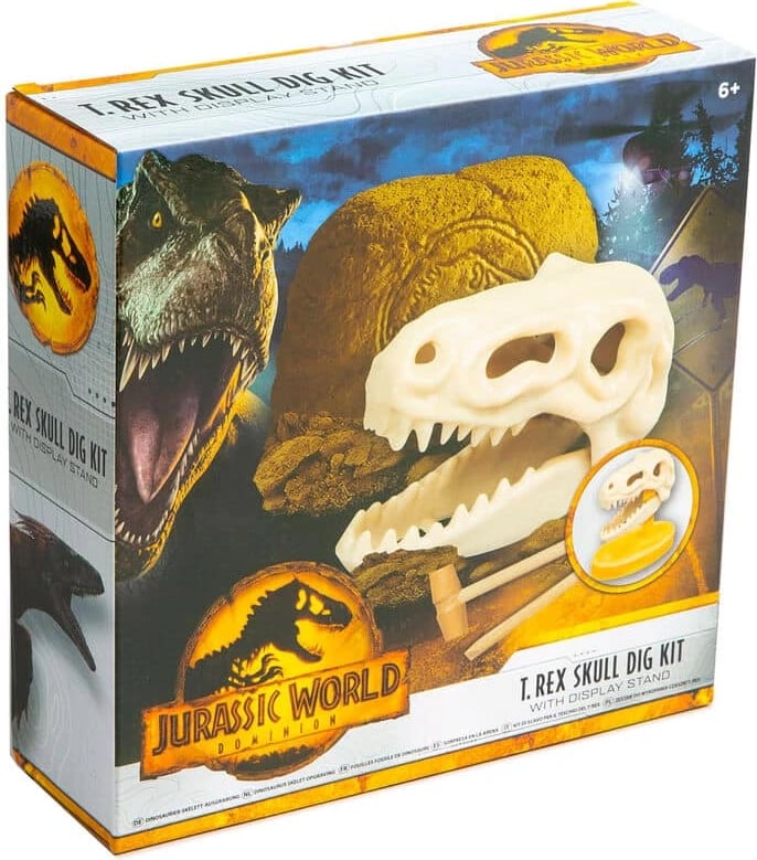 Jurassic World Dominion Glow T-Rex Skull Dig Kit