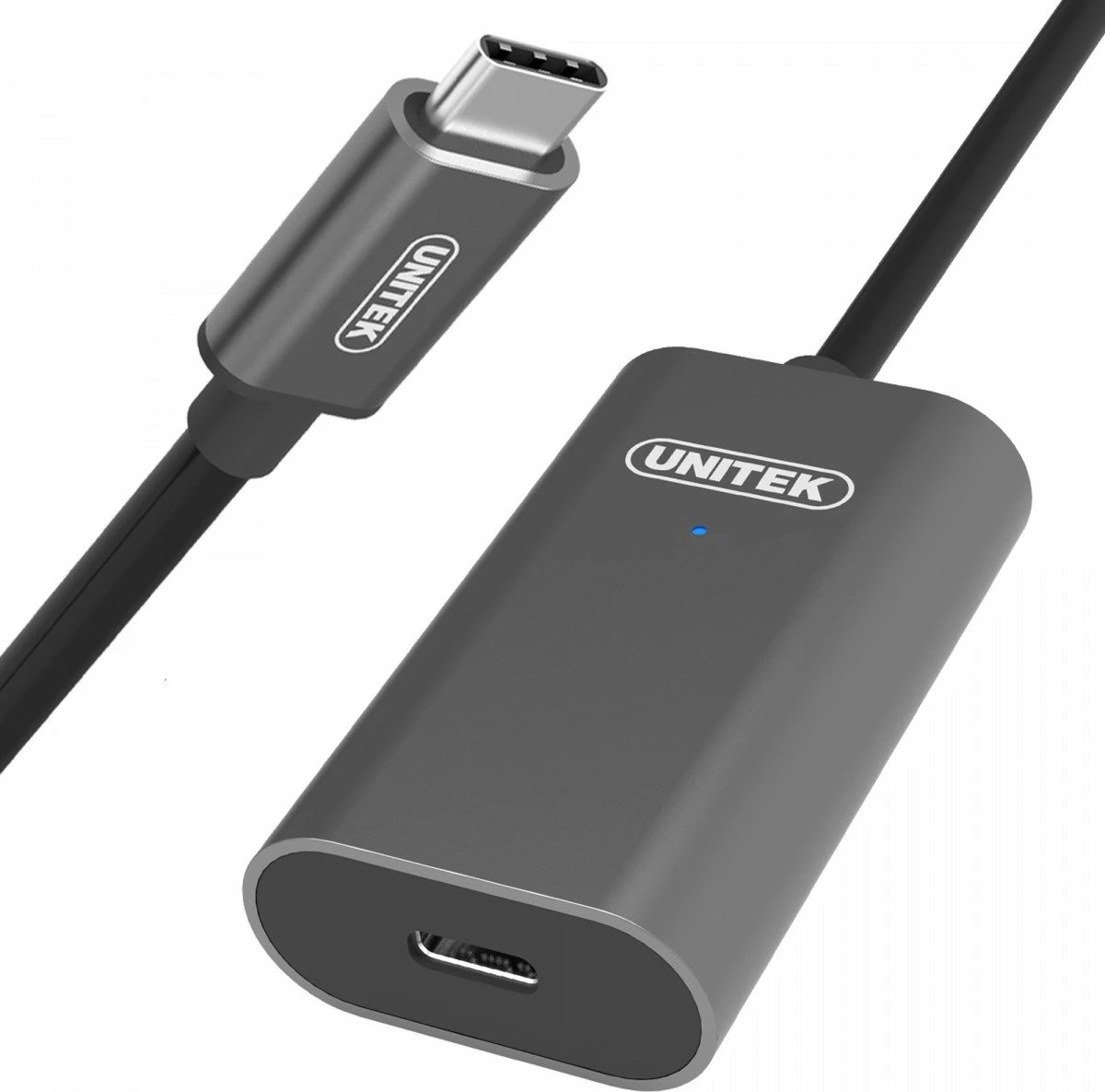 Kabllo zgjatës aktiv USB Type-C Unitek U305A, 5m, E zezë/Gri