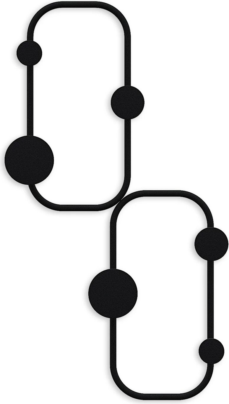 Varëse muri metalike, dizajn modern, ngjyrë e zezë, Wallity, Ladybug