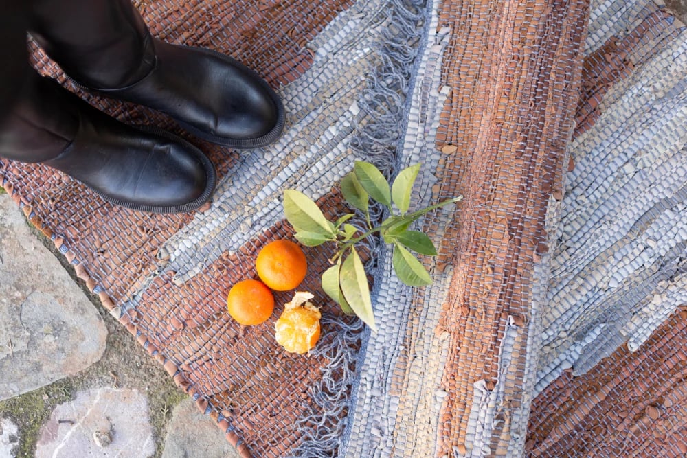 Qilim FLAME, lëkurë, kafe-bezhë, 60x90