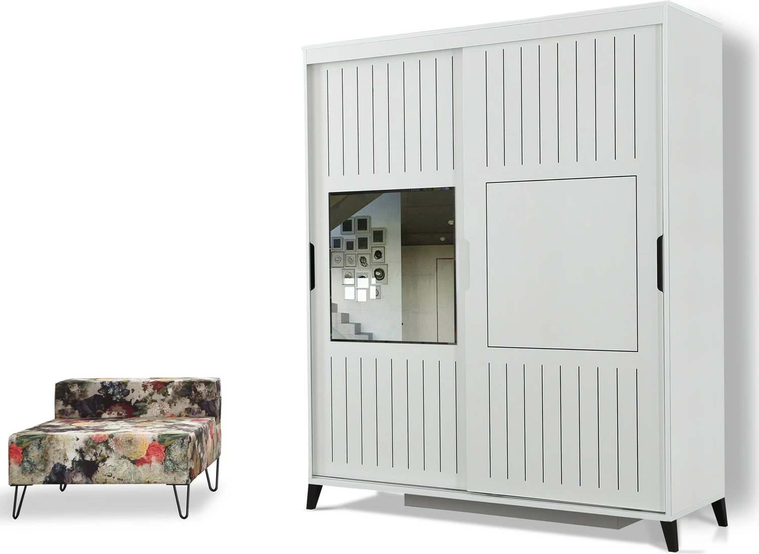 Dollap i bardhë Skye Decor, Pasific Home Fuga 180, me pasqyrë