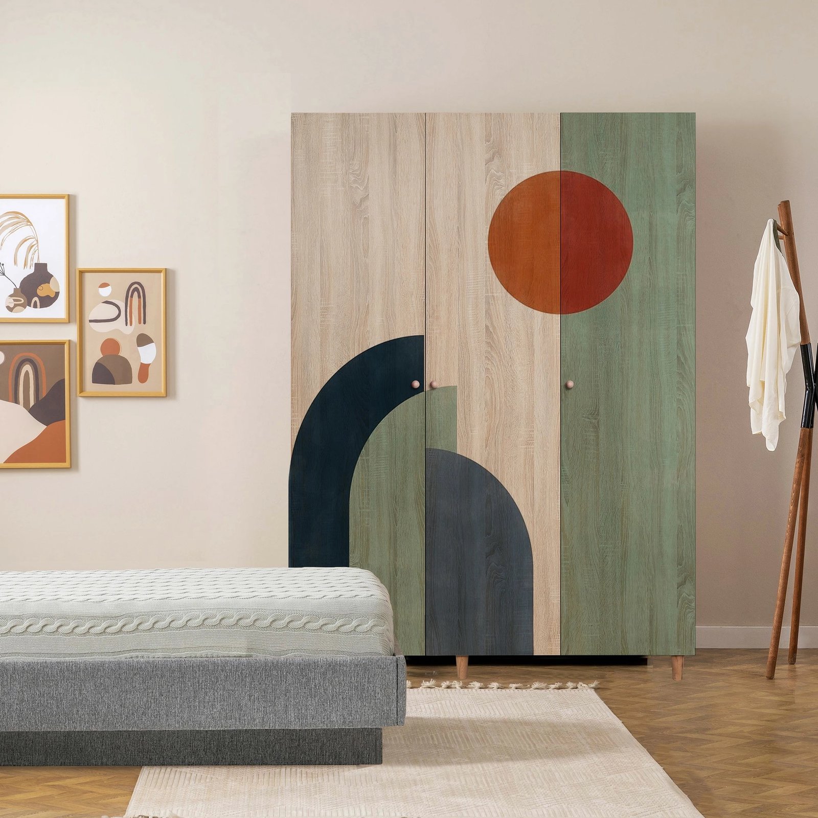 Dollap Lena 3, ngjyrë sonomo, Skye Decor, 135x192x52cm