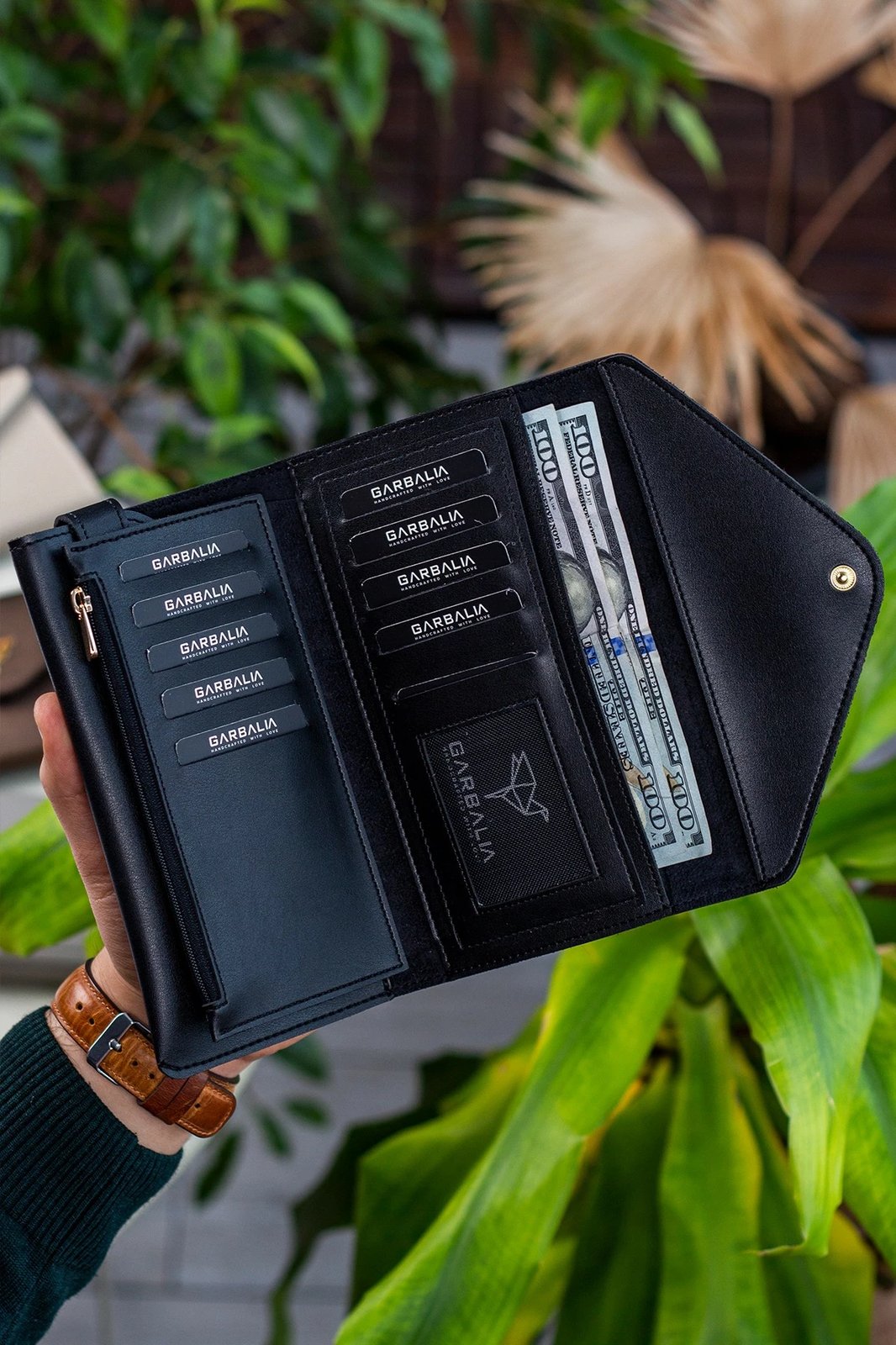 Portofol për gra, Zoozie Bags, model zarf, ngjyrë e zezë