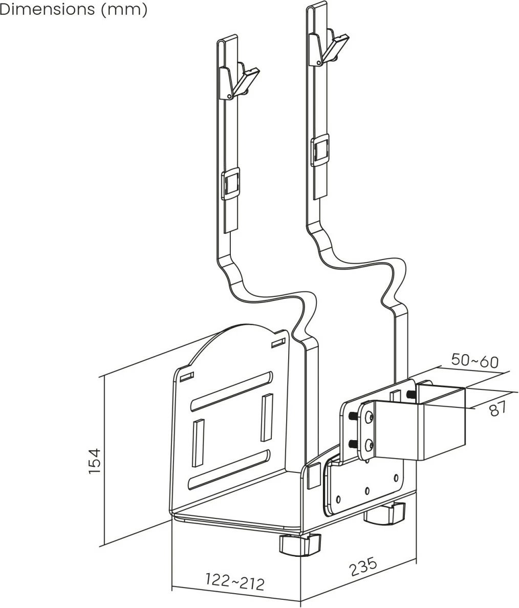 Mbajtës për kasë kompjuteri Maclean MC-116B, i zi