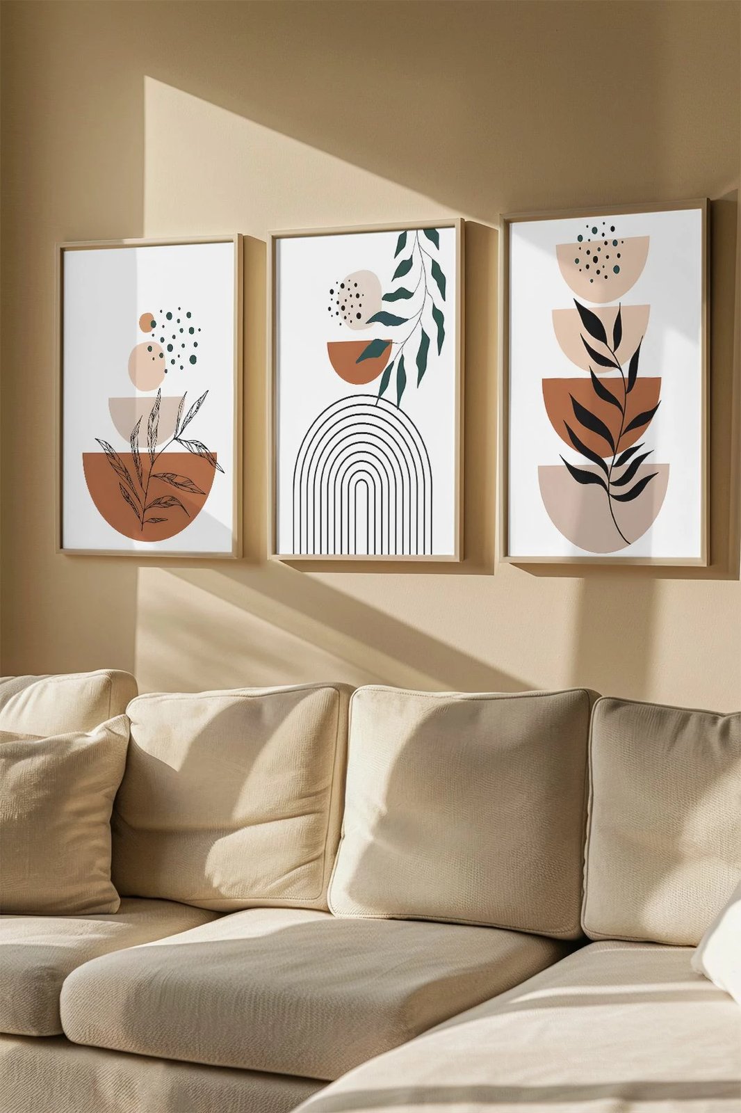 Pikturë dekorative me kornizë (3 copë), Wallity, Artvmodel14-Ahsap