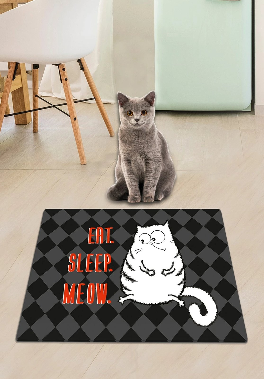Tapet për rërë mace, Conceptum Hypnose, Eat Sleep Meow, shumëngjyrësh, 40x60cm