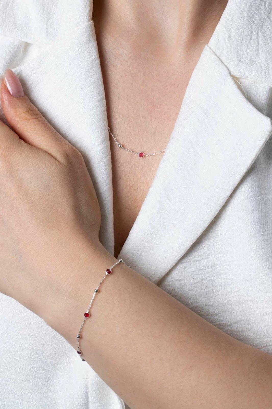 Byzylyk argjendi Jumeon, gurë të kuq, TFNY65233