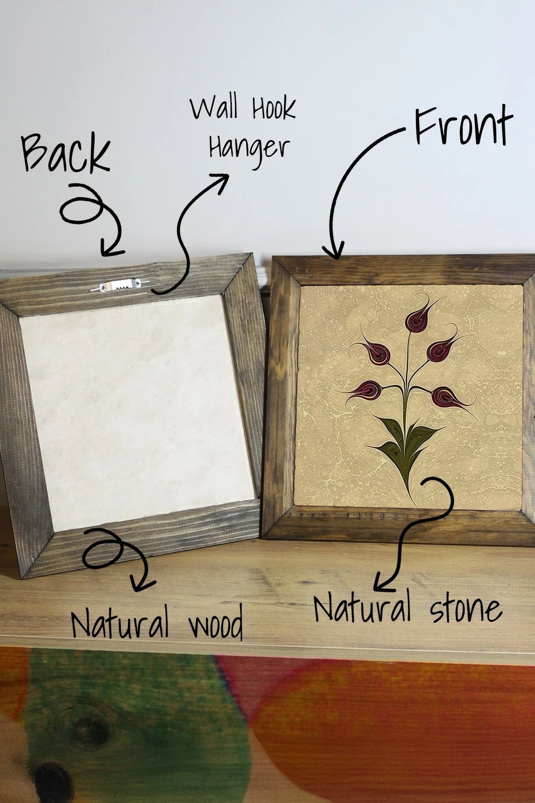 Pikturë dekorative me kornizë, Wallity, Ersytastablo43 - 16, shumëngjyrëshe, 15.5x15.5cm