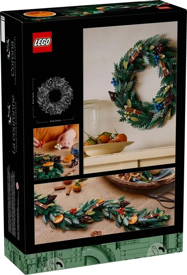 Lodra LEGO ICONS 10340 Wreath, për të rritur, shumëngjyrëshe