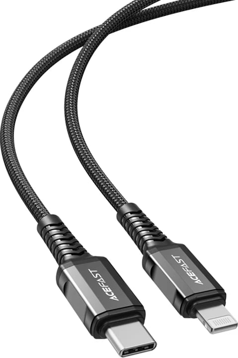 Kabllo Acefast C1-01 USB-C në Lightning, 1.2m, 30W, e zezë