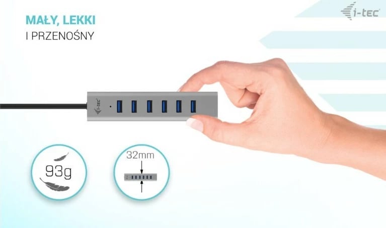 Kasë HUB USB-C i-tec C31HUBMETAL703, 7 porta, Metal, Silver