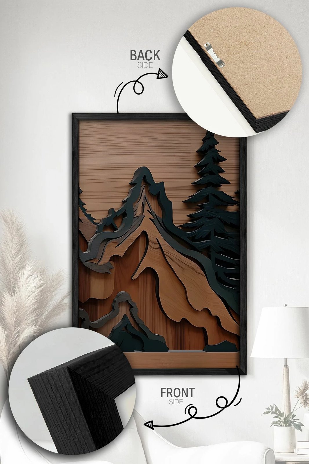 Pikturë dekorative me kornizë (3 copë), Wallity, Ersy3Syhcrv44