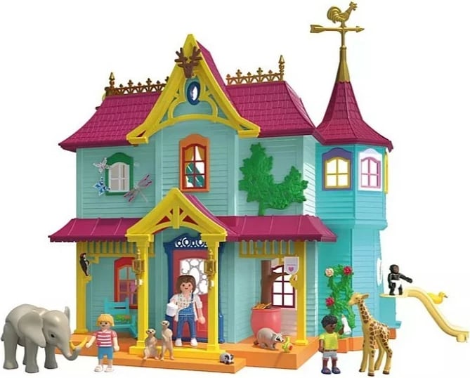 Set lodrash Playmobil Animals & Friends 71852 me shtëpi dhe kafshë, shumëngjyrësh, 162 pjesë