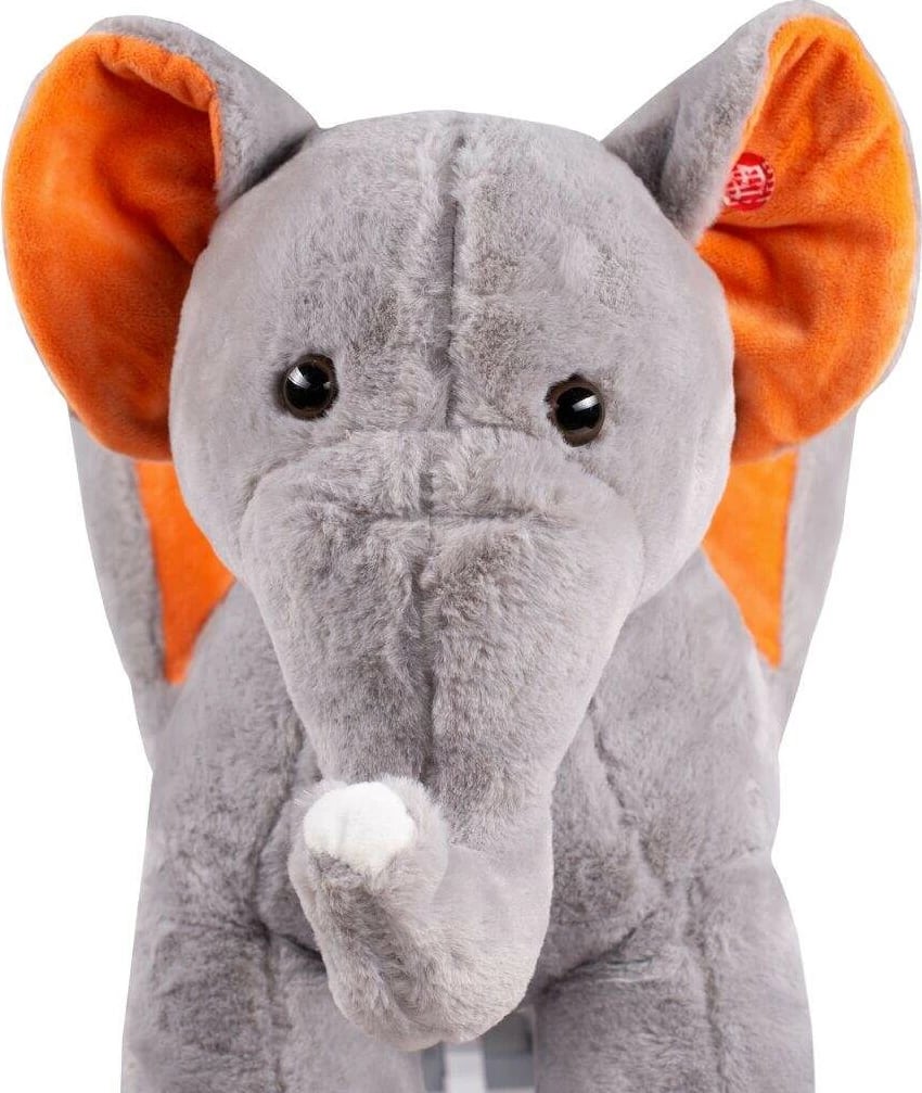 Lodër lëkundëse 2-në-1 me rrota dhe melodi, PLAYTO, Elephant, sedilje ergonomike, deri 30 kg, gri