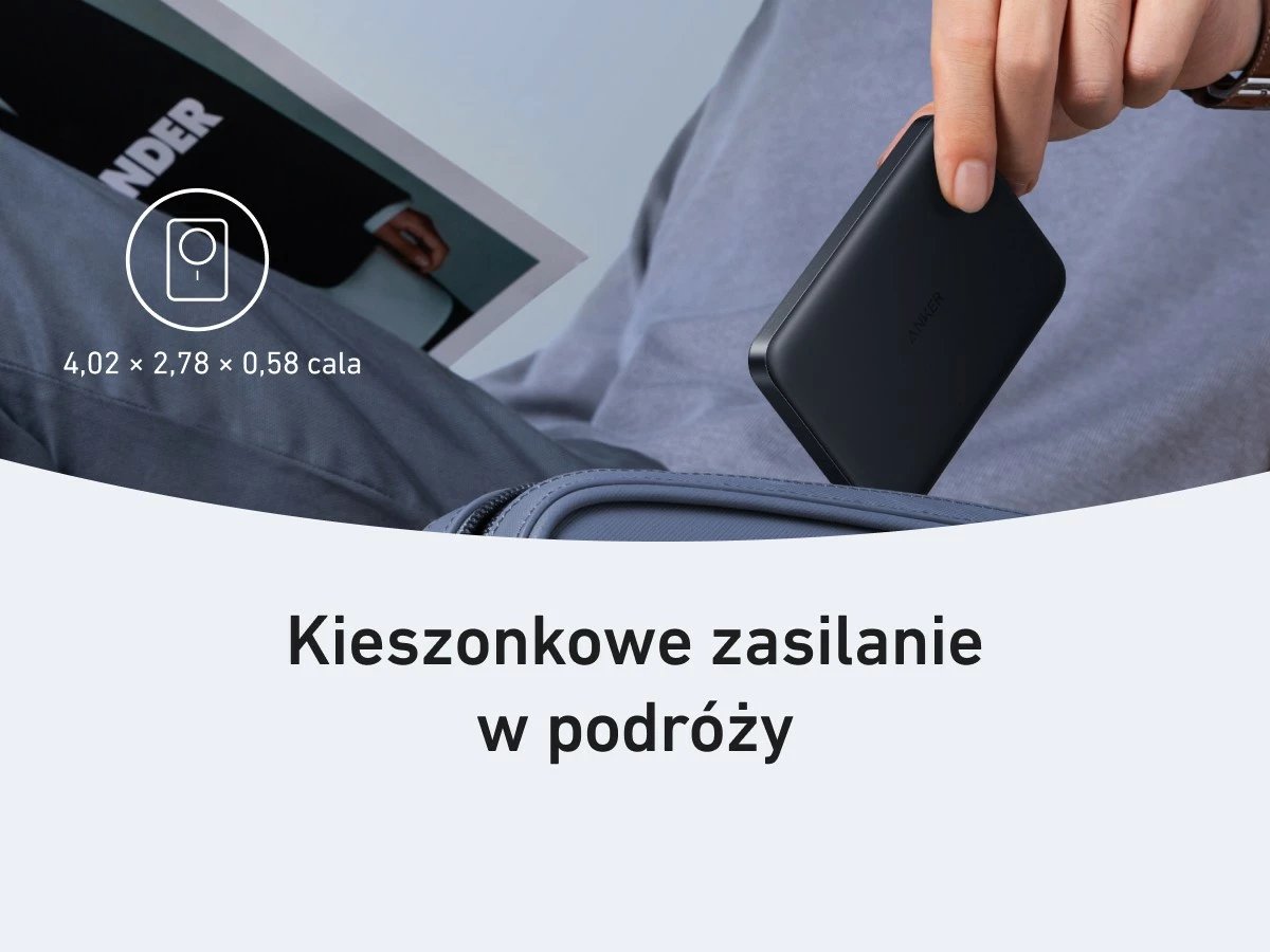 Powerbank me valë Anker MagGo A1664H11, 10000mAh, USB-C, iPhone 12–15, e zezë