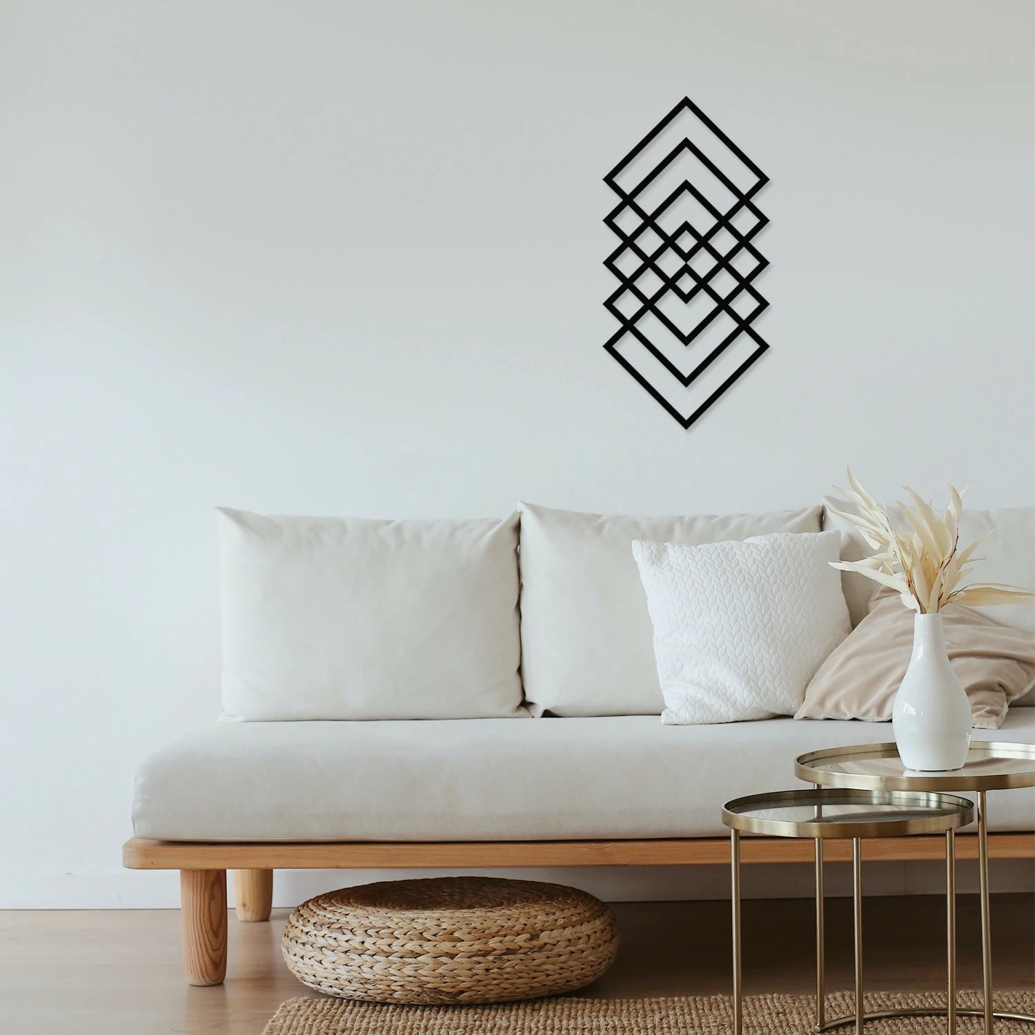 Aksesor dekorativ metalik për mur, Wallity, gjeometri