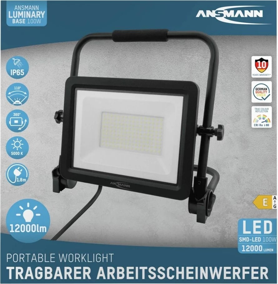 Prozhektor LED Ansmann FL100W-AC, 100 W, Alumini, i zi