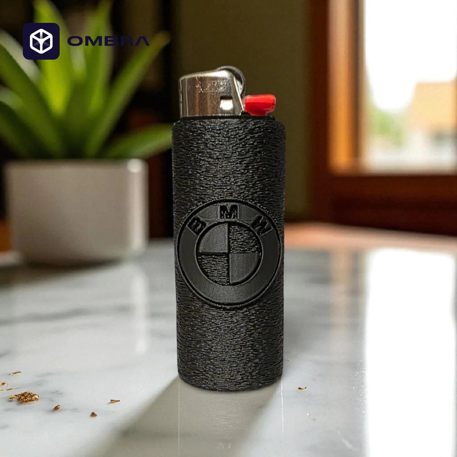 Mbajtse për çakmak, dizajni "BMW Bic Case", e zeze