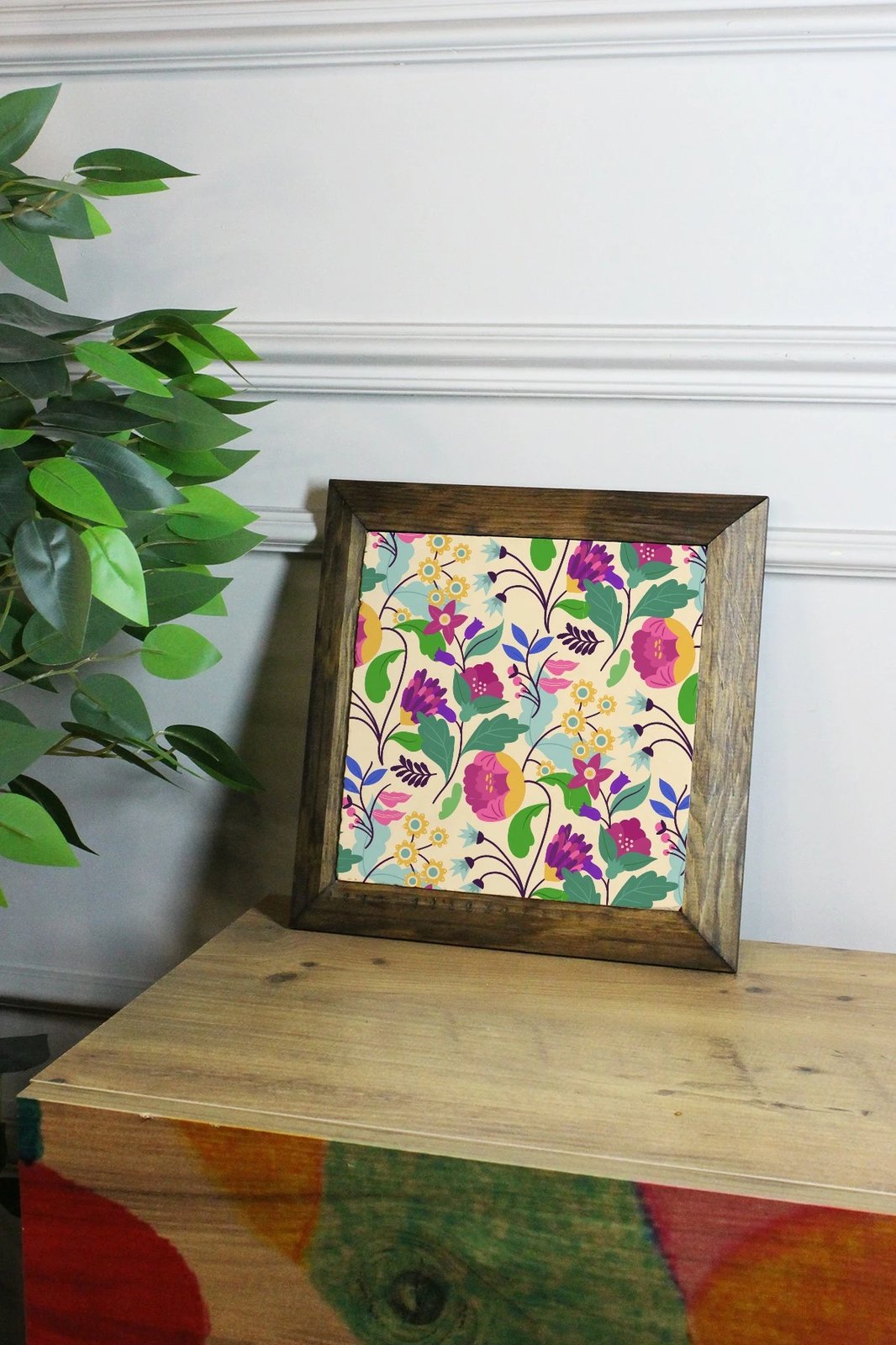 Pikturë dekorative me kornizë, shumëngjyrëshe, Wallity, Ersytastablo16 - 26, 26x26cm