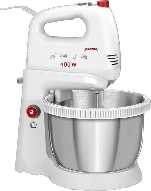 Mikser MPM MMR-21Z me tas rrotullues, 3.5L, 400W, Bardhë/Argjendtë