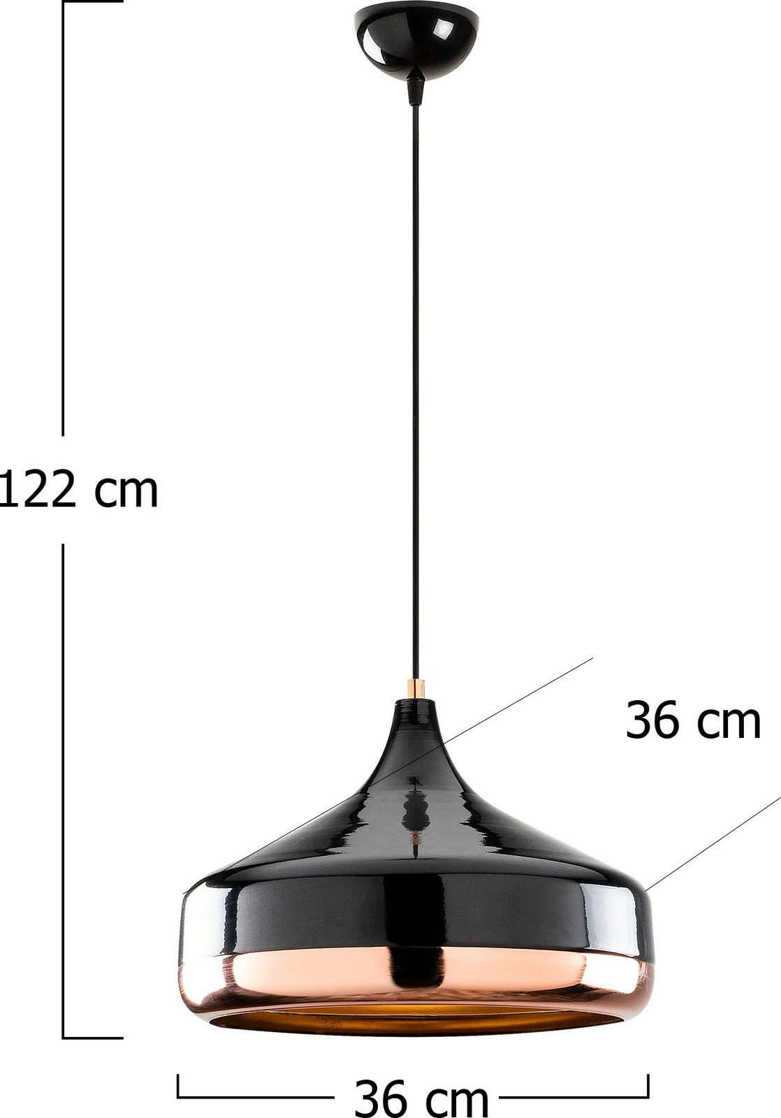Llambë tavani Opviq, Yıldo - 253-S, ngjyrë e zezë dhe bakri