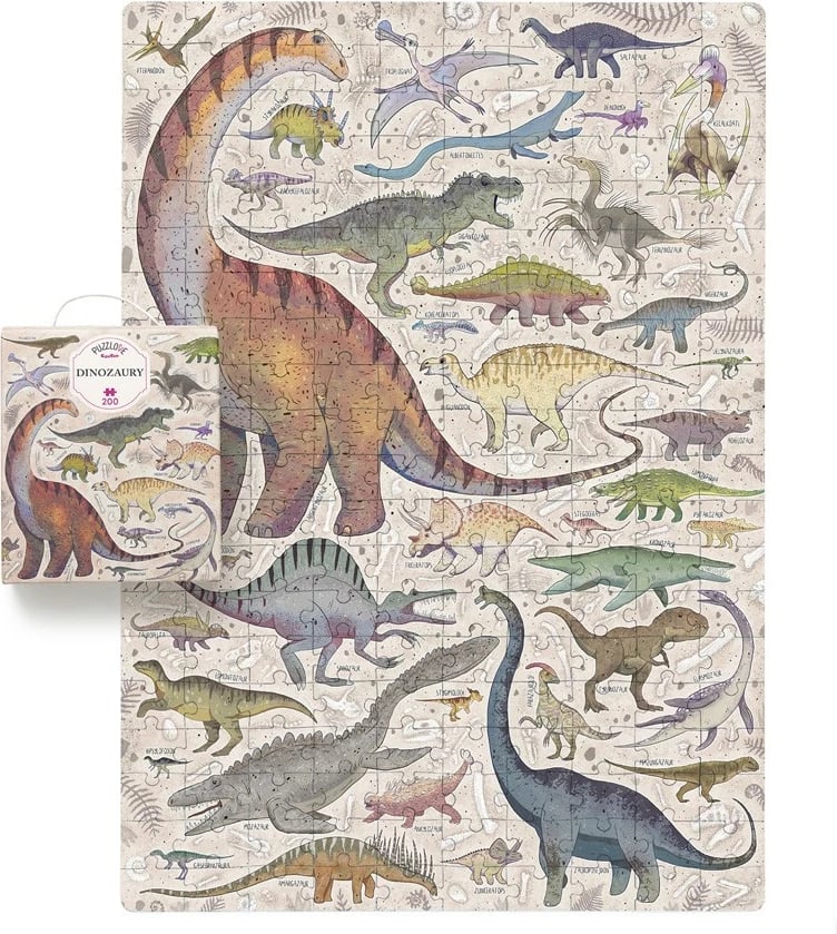 Puzzle CzuCzu Puzzlove Dinosaurs, 200 pjesë, 48x68cm