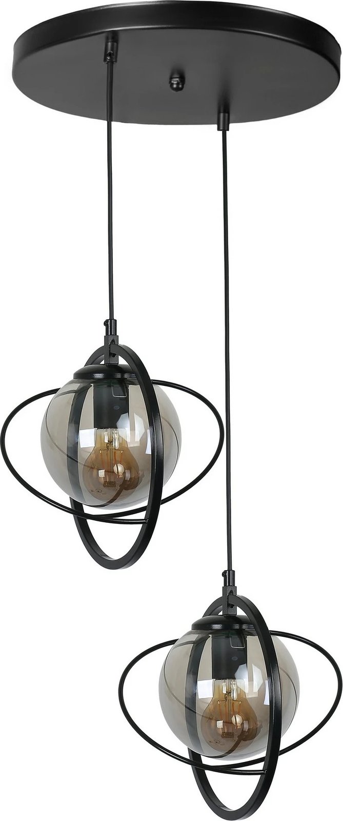 Llambë tavani Opviq, 8774-2, metal, ngjyrë e zezë dhe fume