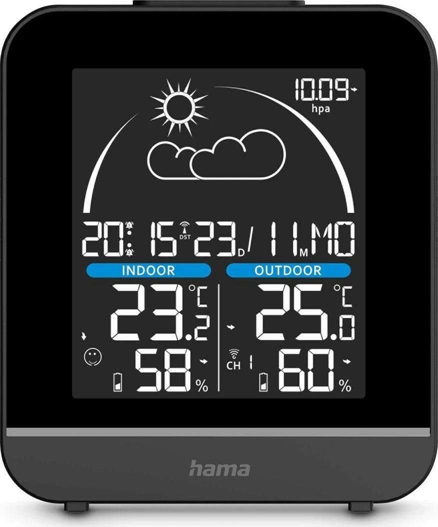 Stacion moti Hama La Gomera 222218, me sensor të jashtëm, i zi