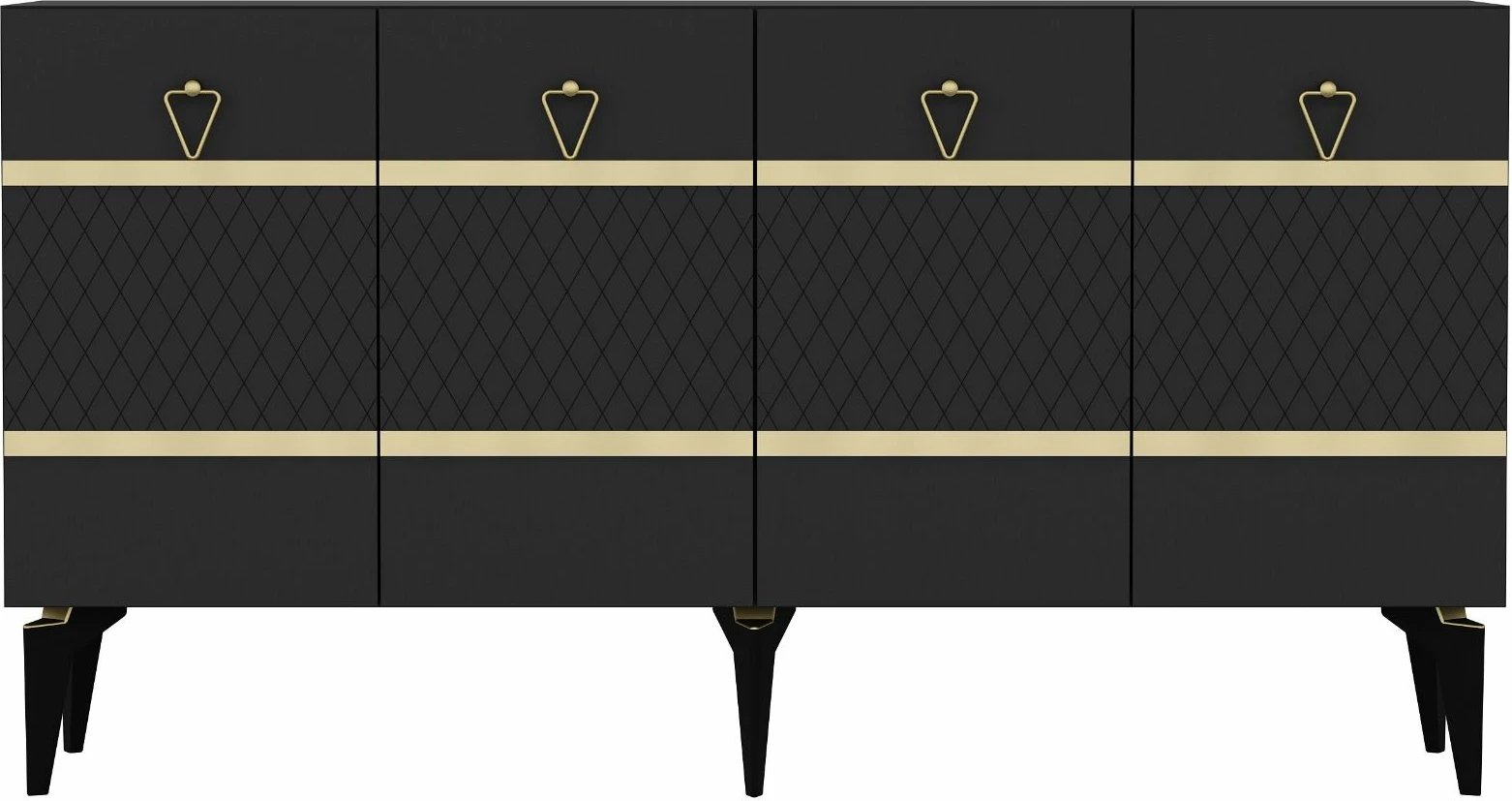 Konsol Skye Decor, ngjyrë antracit, ar