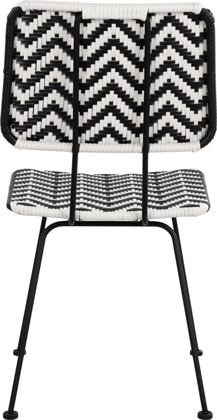 Karrige metalike Allegra FH5693 me thurje bardhë-zi 46x56x88 cm