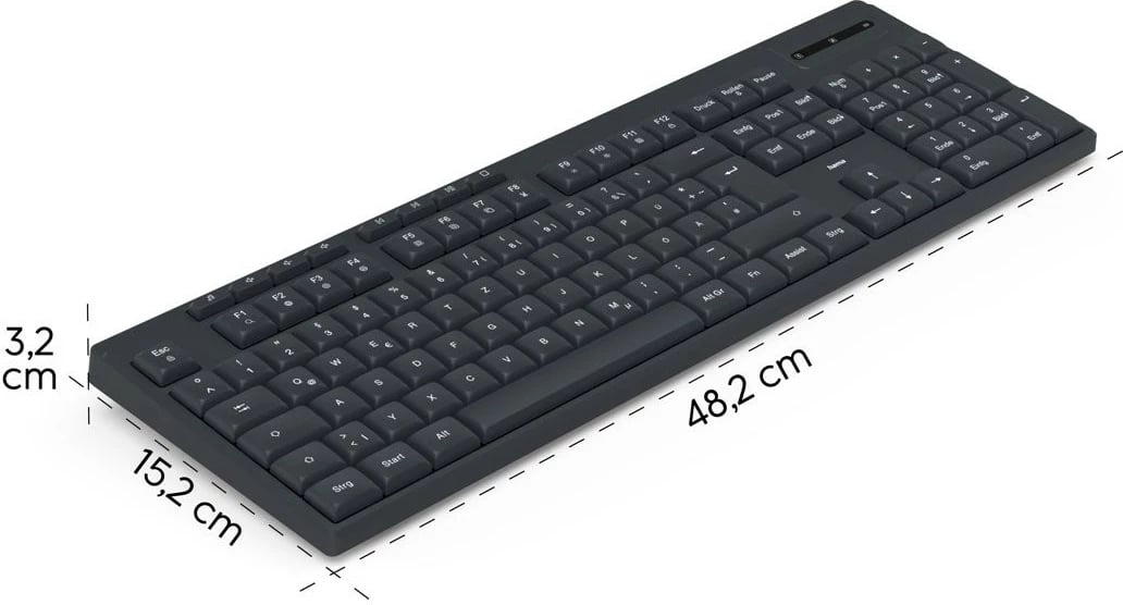Kasë pa kabllo Hama WK-200, USB, QWERTY, e zezë