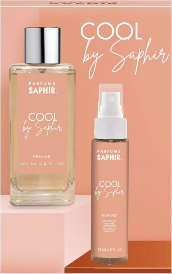 Set Eau de Parfum për femra Saphir Cool Pour Femme 100ml + Hair Mist 75ml