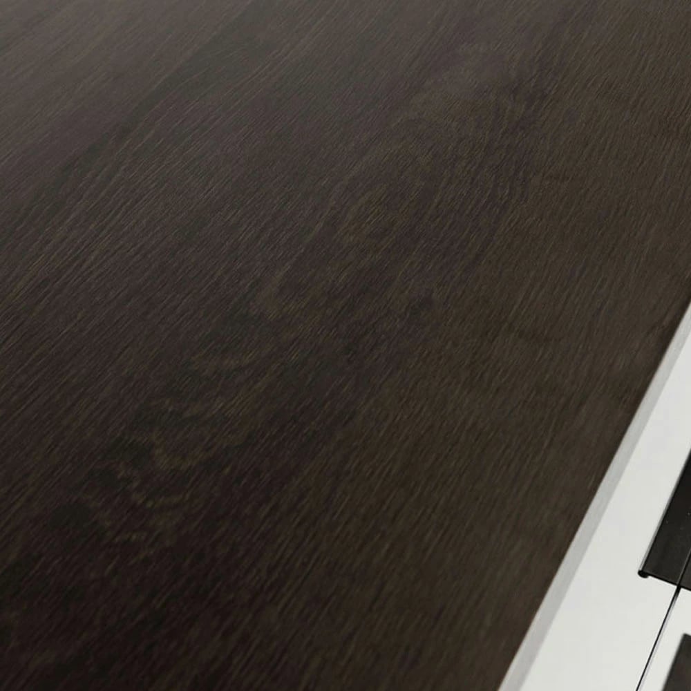 Komodë Specchio me 6 sirtarë, ngjyrë lis i zi, pasqyrë, 120x39x80