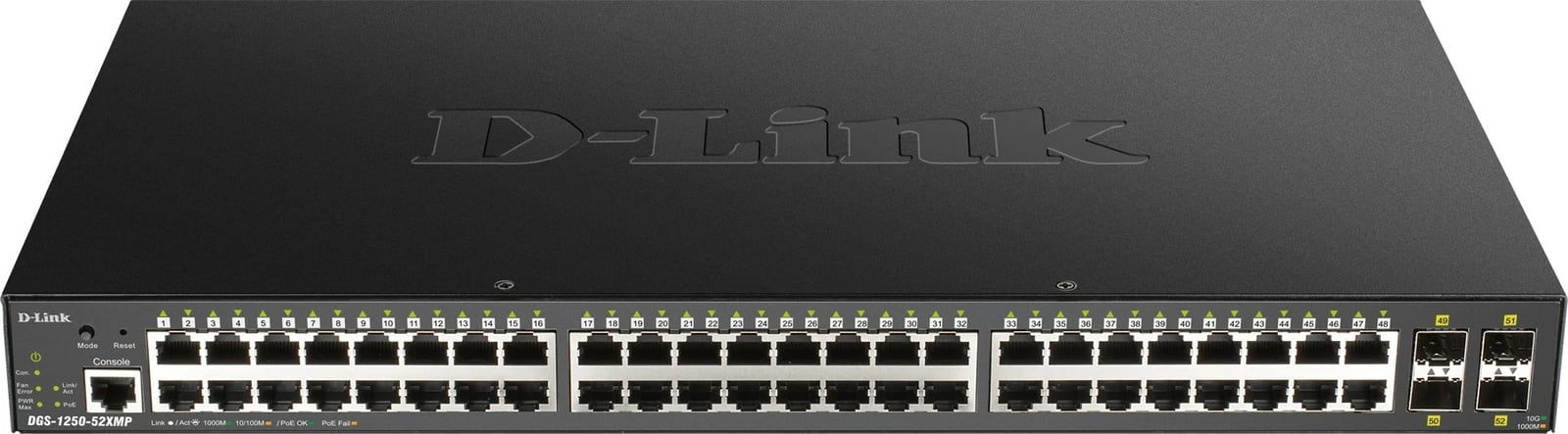 Switch D-Link DGS-1250-52XMP, 52 porta, PoE+, 10G, i zi