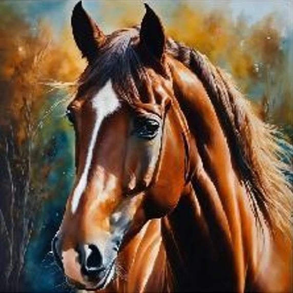 Mozaik me diamant Norimpex Classic Horse, 30x40 cm, shumëngjyrësh, set