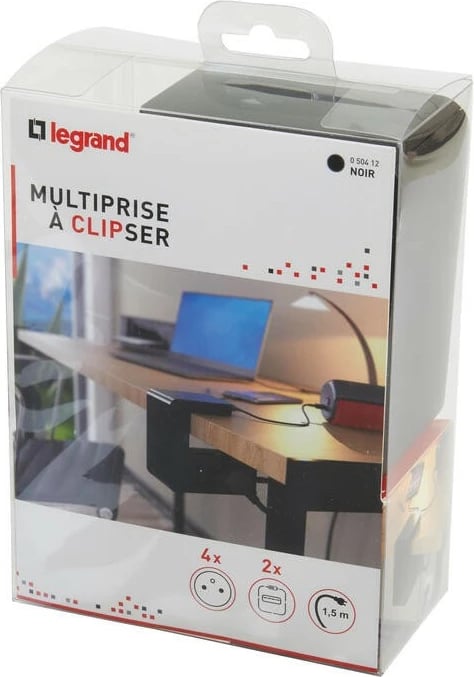 Zgjatues elektrik Legrand 050412, 4x2P+E, 2xUSB, 1.5m, i zi