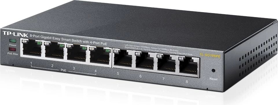 Switch TP-LINK TL-SG108PE, 8 porta Gigabit, 4 PoE, Desktop, i zi
