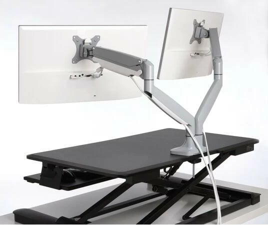 Krah monitori i dyfishtë Kensington One-Touch, 13-32", rregullim lartësie, argjendtë