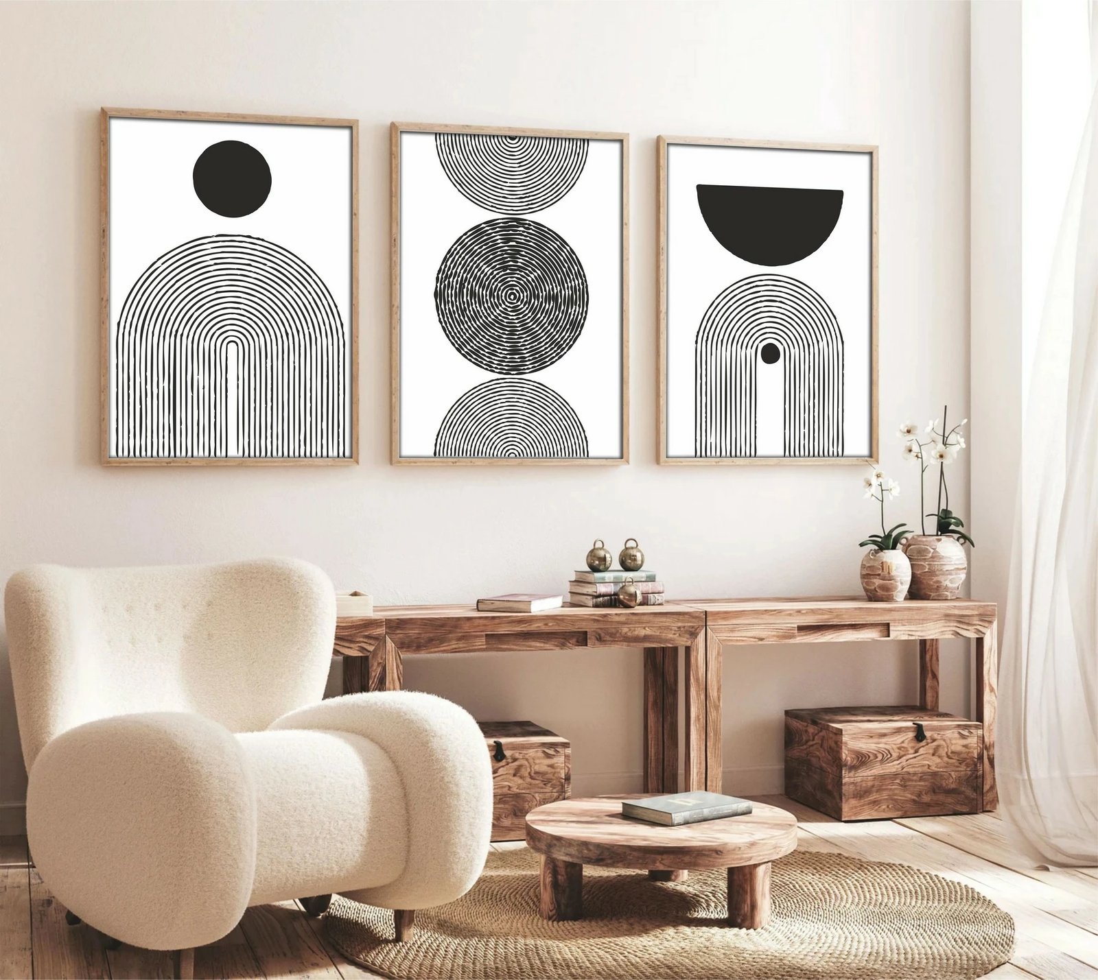 Pikturë dekorative me kornizë MDF (3 copë), Wallity, Huhu163, 20x30cm